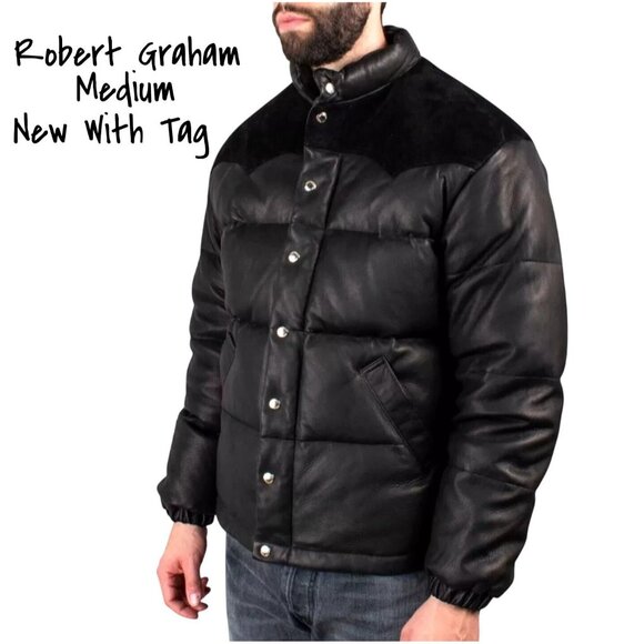 Robert Graham Men's Black Puffer Jacket - Medium, New with Tags - Picture 1 of 6
